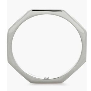 Monica Vinader Octagon Stacking Ring, Sterling Silver, Size 8, NWT